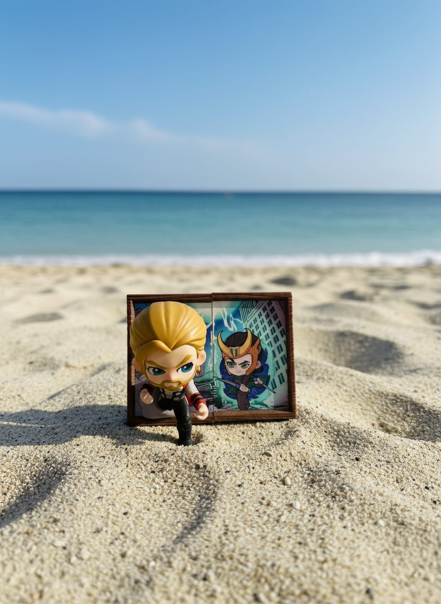 Ejemplo de fotografía de producto en playa